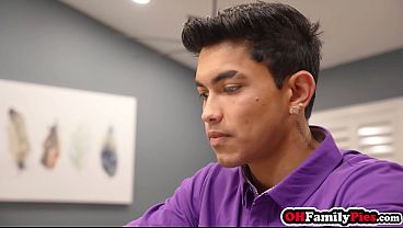 MILF stepmom in lingerie Izi Blu Sky hardcore sex with her big dick stepson