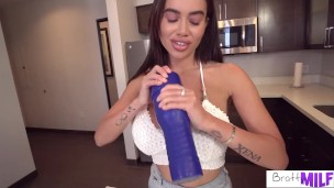 BrattyMILF – Massive Tit Stepmom Victoria June Gets Sex Toy And Birthday Sex For Horny Stepson